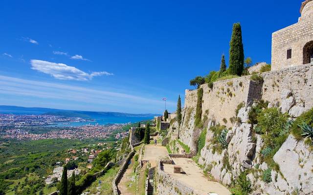 Klis Fortress on a rocky ridge above Split