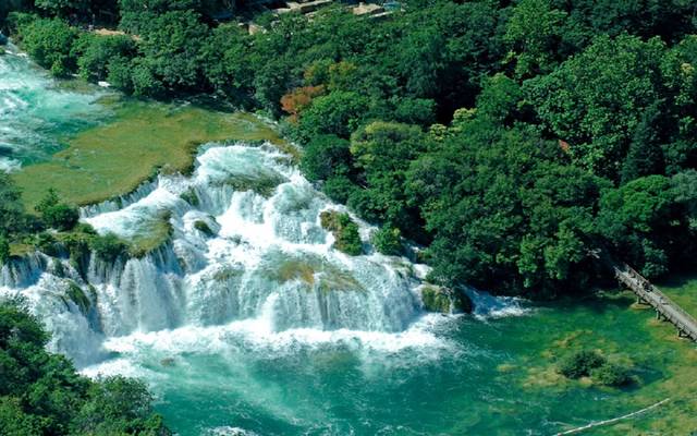 Cascading waterfalls in Krka National Park