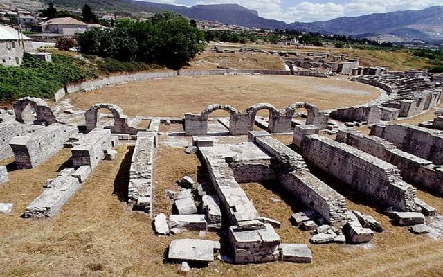 Stone remains of the Roman amphitheatre in Salona